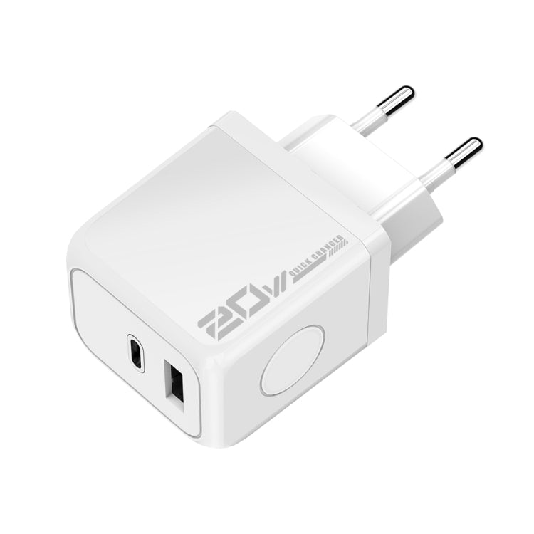 شاحن سريع M167 PD 20 واط Type-C و USB QC 3.0، قابس الاتحاد الأوروبي، قابس الولايات المتحدة