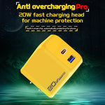 شاحن سريع M167 PD 20 واط Type-C و USB QC 3.0، قابس الاتحاد الأوروبي، قابس الولايات المتحدة