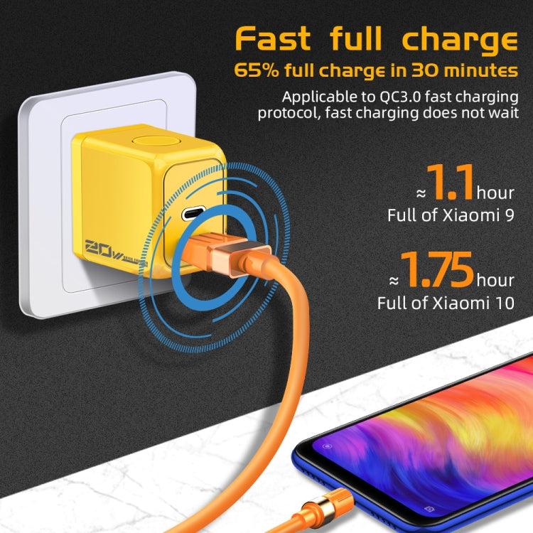 شاحن سريع M167 PD 20 واط Type-C و USB QC 3.0، قابس الاتحاد الأوروبي، قابس الولايات المتحدة