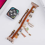 سوار ساعة بسلسلة خرز الصدف، لساعات Apple Watch بمقاسات 46مم / 49مم / 45مم / 44مم، لساعات Apple Watch بمقاسات 42مم / 41مم / 40مم / 38مم