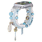 سوار ساعة بسلسلة خرز الصدف، لساعات Apple Watch بمقاسات 46مم / 49مم / 45مم / 44مم، لساعات Apple Watch بمقاسات 42مم / 41مم / 40مم / 38مم