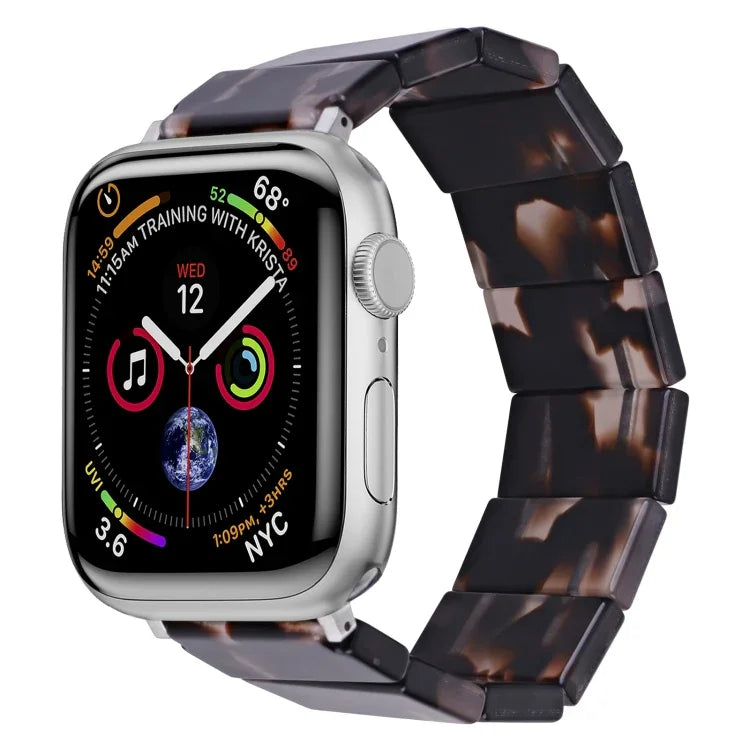 سوار ساعة مربع من الراتنج بحبل مطاطي، لساعات Apple Watch بمقاسات 46مم / 49مم / 45مم / 44مم، لساعات Apple Watch بمقاسات 42مم / 41مم / 40مم / 38مم