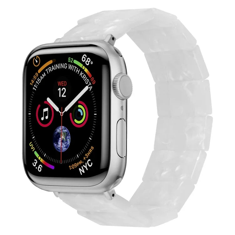 سوار ساعة مربع من الراتنج بحبل مطاطي، لساعات Apple Watch بمقاسات 46مم / 49مم / 45مم / 44مم، لساعات Apple Watch بمقاسات 42مم / 41مم / 40مم / 38مم