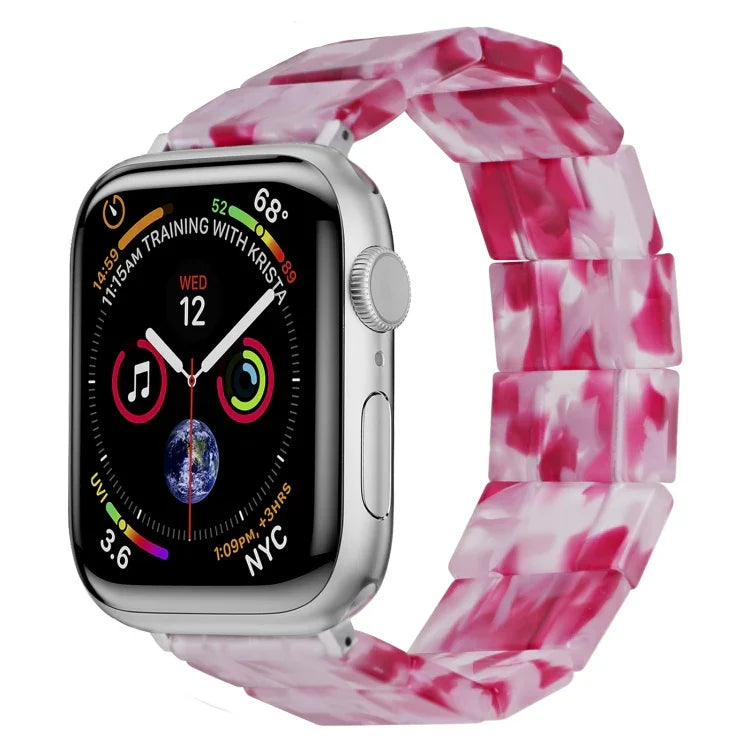 سوار ساعة مربع من الراتنج بحبل مطاطي، لساعات Apple Watch بمقاسات 46مم / 49مم / 45مم / 44مم، لساعات Apple Watch بمقاسات 42مم / 41مم / 40مم / 38مم