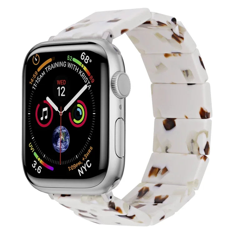 سوار ساعة مربع من الراتنج بحبل مطاطي، لساعات Apple Watch بمقاسات 46مم / 49مم / 45مم / 44مم، لساعات Apple Watch بمقاسات 42مم / 41مم / 40مم / 38مم