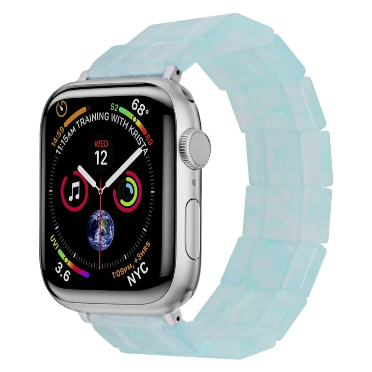 سوار ساعة مربع من الراتنج بحبل مطاطي، لساعات Apple Watch بمقاسات 46مم / 49مم / 45مم / 44مم، لساعات Apple Watch بمقاسات 42مم / 41مم / 40مم / 38مم