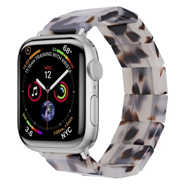 سوار ساعة مربع من الراتنج بحبل مطاطي، لساعات Apple Watch بمقاسات 46مم / 49مم / 45مم / 44مم، لساعات Apple Watch بمقاسات 42مم / 41مم / 40مم / 38مم