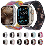 سوار ساعة مربع من الراتنج بحبل مطاطي، لساعات Apple Watch بمقاسات 46مم / 49مم / 45مم / 44مم، لساعات Apple Watch بمقاسات 42مم / 41مم / 40مم / 38مم