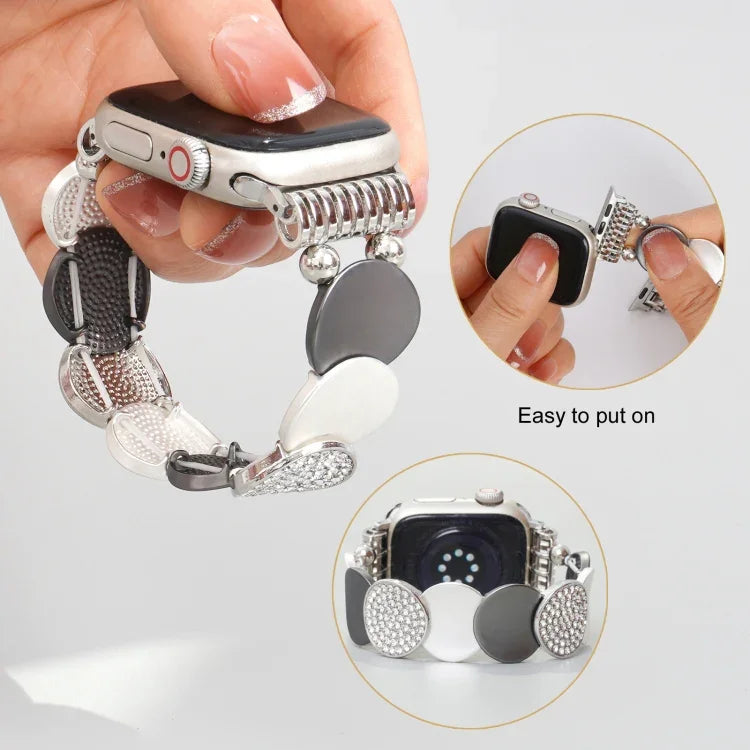 سوار ساعة معدني بسلسلة من سبيكة، لساعات Apple Watch بمقاسات 46مم / 49مم / 45مم / 44مم، لساعات Apple Watch بمقاسات 42مم / 41مم / 40مم / 38مم