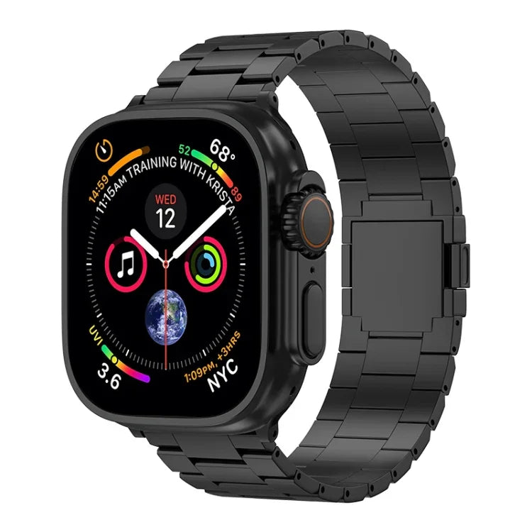 سوار ساعة من سبيكة التيتانيوم المغناطيسي بثلاث خرزات، لساعات Apple Watch بمقاسات 46مم / 49مم / 45مم / 44مم، لساعات Apple Watch بمقاسات 42مم / 41مم / 40مم / 38مم
