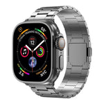 سوار ساعة من سبيكة التيتانيوم المغناطيسي بثلاث خرزات، لساعات Apple Watch بمقاسات 46مم / 49مم / 45مم / 44مم، لساعات Apple Watch بمقاسات 42مم / 41مم / 40مم / 38مم