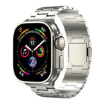 سوار ساعة من سبيكة التيتانيوم المغناطيسي بثلاث خرزات، لساعات Apple Watch بمقاسات 46مم / 49مم / 45مم / 44مم، لساعات Apple Watch بمقاسات 42مم / 41مم / 40مم / 38مم