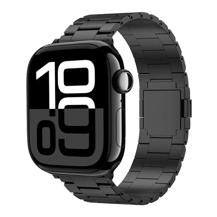 سوار ساعة من سبيكة التيتانيوم المغناطيسي بثلاث خرزات، لساعات Apple Watch بمقاسات 46مم / 49مم / 45مم / 44مم، لساعات Apple Watch بمقاسات 42مم / 41مم / 40مم / 38مم