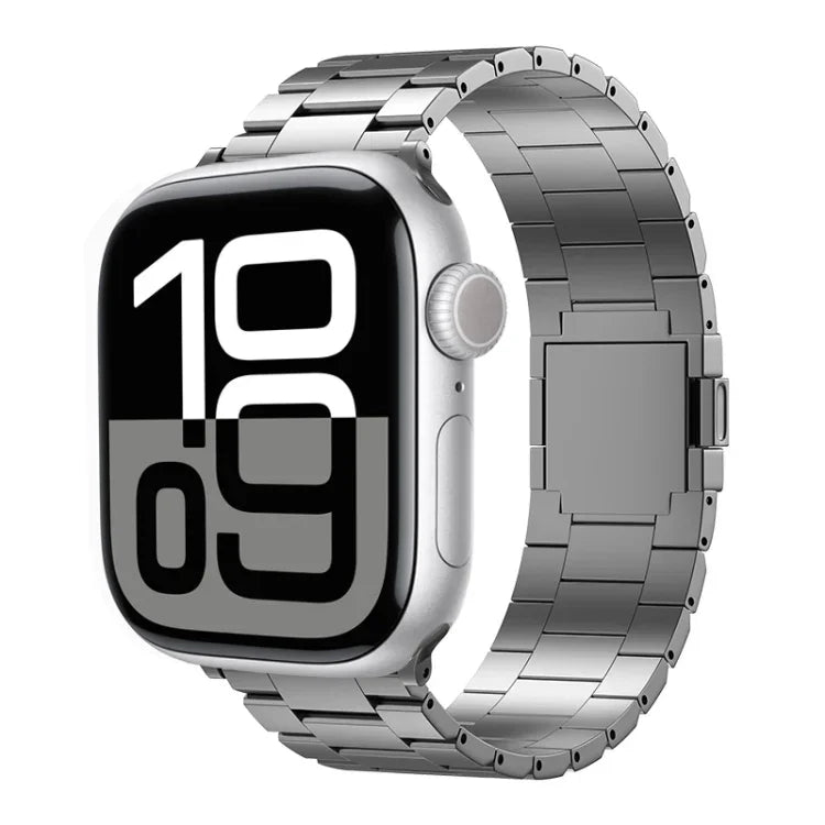 سوار ساعة من سبيكة التيتانيوم المغناطيسي بثلاث خرزات، لساعات Apple Watch بمقاسات 46مم / 49مم / 45مم / 44مم، لساعات Apple Watch بمقاسات 42مم / 41مم / 40مم / 38مم
