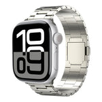 سوار ساعة من سبيكة التيتانيوم المغناطيسي بثلاث خرزات، لساعات Apple Watch بمقاسات 46مم / 49مم / 45مم / 44مم، لساعات Apple Watch بمقاسات 42مم / 41مم / 40مم / 38مم