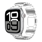 سوار ساعة من سبيكة التيتانيوم المغناطيسي بثلاث خرزات، لساعات Apple Watch بمقاسات 46مم / 49مم / 45مم / 44مم، لساعات Apple Watch بمقاسات 42مم / 41مم / 40مم / 38مم
