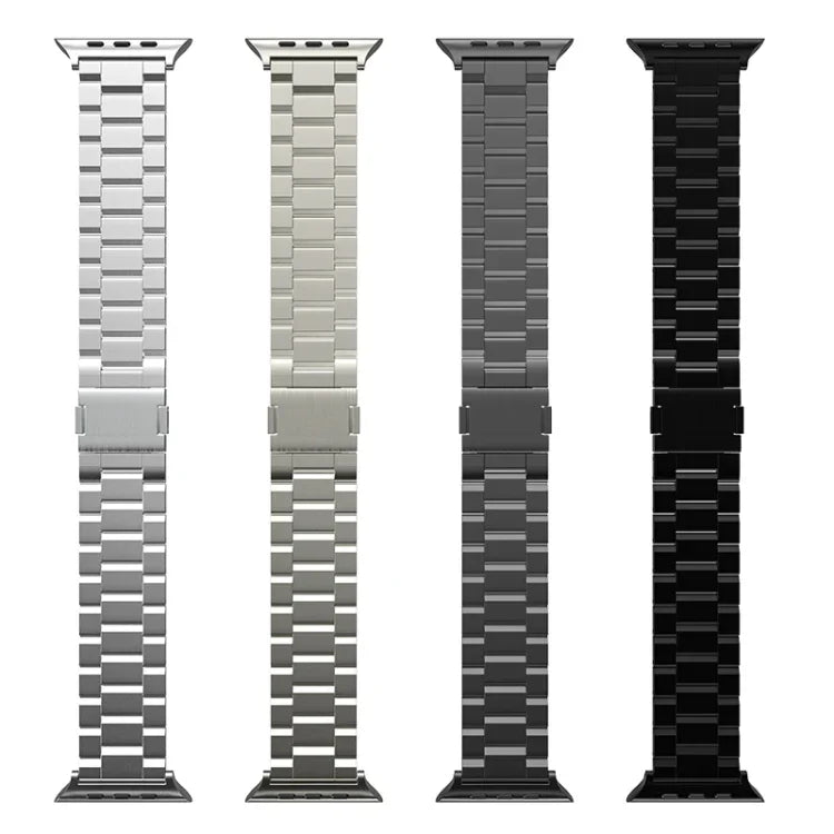 سوار ساعة من سبيكة التيتانيوم المغناطيسي بثلاث خرزات، لساعات Apple Watch بمقاسات 46مم / 49مم / 45مم / 44مم، لساعات Apple Watch بمقاسات 42مم / 41مم / 40مم / 38مم