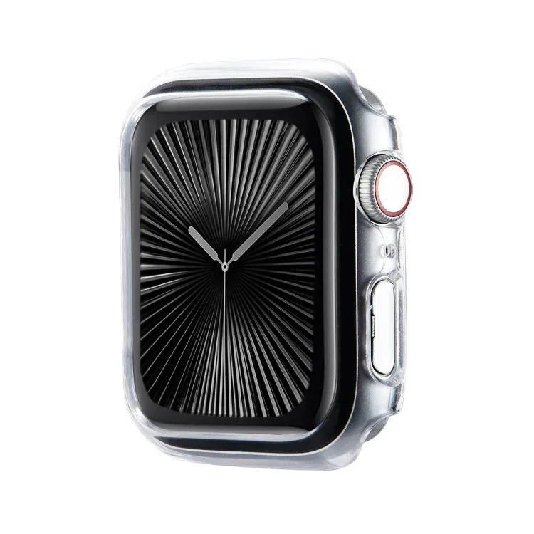 غطاء ساعة بإطار PC نصف تغطية مع طلاء رذاذي، لسلسلة Apple Watch 10 / 11 بمقاس 46مم، لسلسلة Apple Watch 10 / 11 بمقاس 42مم