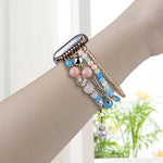 سوار ساعة بسلسلة خرز نحاسية بأربعة صفوف، لساعات Apple Watch مقاسات 46مم / 49مم / 45مم / 44مم، لساعات Apple Watch مقاسات 42مم / 41مم / 40مم / 38مم