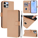 Skin Feel Solid Color Leather Phone Case with Lanyard, For iPhone 12 Pro Max, For iPhone 12 mini