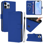 Skin Feel Solid Color Leather Phone Case with Lanyard, For iPhone 12 Pro Max, For iPhone 12 mini
