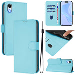 Skin Feel Solid Color Leather Phone Case with Lanyard, For iPhone XR, For iPhone XS Max