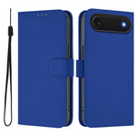 غطاء هاتف جلدي بلون صلب مع ملمس يشبه الجلد وحبل معصم، لهواتف iPhone Air، iPhone 16 Pro Max