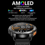 ساعة ذكية LEMFO K67 بشاشة AMOLED مقاس 1.43 بوصة، GPS، رياضية، تدعم مكالمات بلوتوث / مراقبة الصحة