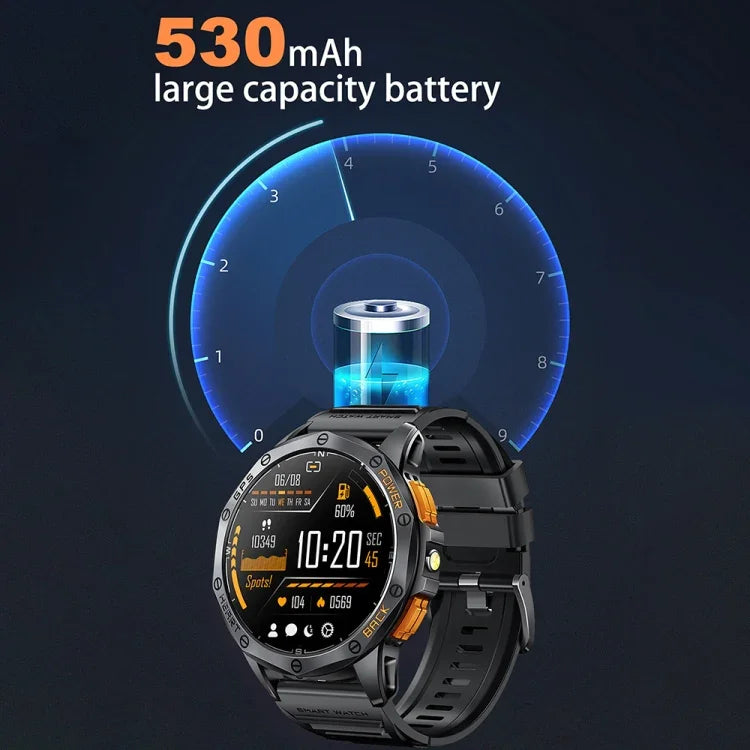 ساعة ذكية LEMFO K67 بشاشة AMOLED مقاس 1.43 بوصة، GPS، رياضية، تدعم مكالمات بلوتوث / مراقبة الصحة