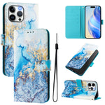 Art Colored Drawing Pattern Leather Phone Case, For iPhone 13 Pro