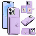 غطاء هاتف محفظة بطاقات بزر مع حماية RFID ضد السرقة، لهواتف iPhone 17 Pro Max، iPhone 17 Pro، iPhone 17، iPhone Air، iPhone 16 Pro Max، iPhone 16 Pro، iPhone 16 Plus، iPhone 16