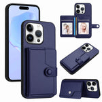 غطاء هاتف محفظة بطاقات بزر مع حماية RFID ضد السرقة، لهواتف iPhone 17 Pro Max، iPhone 17 Pro، iPhone 17، iPhone Air، iPhone 16 Pro Max، iPhone 16 Pro، iPhone 16 Plus، iPhone 16
