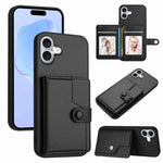 غطاء هاتف محفظة بطاقات بزر مع حماية RFID ضد السرقة، لهواتف iPhone 17 Pro Max، iPhone 17 Pro، iPhone 17، iPhone Air، iPhone 16 Pro Max، iPhone 16 Pro، iPhone 16 Plus، iPhone 16