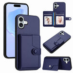 غطاء هاتف محفظة بطاقات بزر مع حماية RFID ضد السرقة، لهواتف iPhone 17 Pro Max، iPhone 17 Pro، iPhone 17، iPhone Air، iPhone 16 Pro Max، iPhone 16 Pro، iPhone 16 Plus، iPhone 16