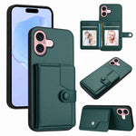 غطاء هاتف محفظة بطاقات بزر مع حماية RFID ضد السرقة، لهواتف iPhone 17 Pro Max، iPhone 17 Pro، iPhone 17، iPhone Air، iPhone 16 Pro Max، iPhone 16 Pro، iPhone 16 Plus، iPhone 16