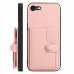 غطاء هاتف محفظة بطاقات بزر مع حماية RFID ضد السرقة، لهواتف iPhone SE 2022 / 2020، iPhone 13 Pro Max، iPhone 13 Pro، iPhone 13، iPhone 13 mini، iPhone 12، iPhone 12 Pro Max، iPhone 12 Pro