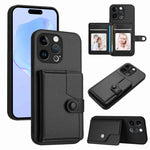 غطاء هاتف محفظة بطاقات بزر مع حماية RFID ضد السرقة، لهواتف iPhone SE 2022 / 2020، iPhone 13 Pro Max، iPhone 13 Pro، iPhone 13، iPhone 13 mini، iPhone 12، iPhone 12 Pro Max، iPhone 12 Pro