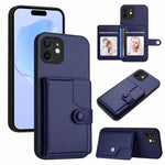 غطاء هاتف محفظة بطاقات بزر مع حماية RFID ضد السرقة، لهواتف iPhone 12 mini، iPhone 11 Pro Max، iPhone 11، iPhone 11 Pro، iPhone XS / X، iPhone XR، iPhone XS Max، iPhone 8 Plus / 7 Plus
