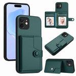 غطاء هاتف محفظة بطاقات بزر مع حماية RFID ضد السرقة، لهواتف iPhone 12 mini، iPhone 11 Pro Max، iPhone 11، iPhone 11 Pro، iPhone XS / X، iPhone XR، iPhone XS Max، iPhone 8 Plus / 7 Plus