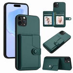 غطاء هاتف محفظة بطاقات بزر مع حماية RFID ضد السرقة، لهواتف iPhone 12 mini، iPhone 11 Pro Max، iPhone 11، iPhone 11 Pro، iPhone XS / X، iPhone XR، iPhone XS Max، iPhone 8 Plus / 7 Plus