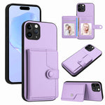 غطاء هاتف محفظة بطاقات بزر مع حماية RFID ضد السرقة، لهواتف iPhone 12 mini، iPhone 11 Pro Max، iPhone 11، iPhone 11 Pro، iPhone XS / X، iPhone XR، iPhone XS Max، iPhone 8 Plus / 7 Plus