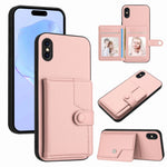 غطاء هاتف محفظة بطاقات بزر مع حماية RFID ضد السرقة، لهواتف iPhone 12 mini، iPhone 11 Pro Max، iPhone 11، iPhone 11 Pro، iPhone XS / X، iPhone XR، iPhone XS Max، iPhone 8 Plus / 7 Plus