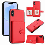 غطاء هاتف محفظة بطاقات بزر مع حماية RFID ضد السرقة، لهواتف iPhone 12 mini، iPhone 11 Pro Max، iPhone 11، iPhone 11 Pro، iPhone XS / X، iPhone XR، iPhone XS Max، iPhone 8 Plus / 7 Plus