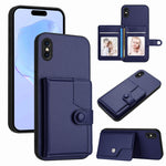 غطاء هاتف محفظة بطاقات بزر مع حماية RFID ضد السرقة، لهواتف iPhone 12 mini، iPhone 11 Pro Max، iPhone 11، iPhone 11 Pro، iPhone XS / X، iPhone XR، iPhone XS Max، iPhone 8 Plus / 7 Plus