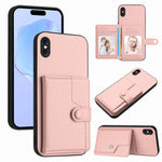 غطاء هاتف محفظة بطاقات بزر مع حماية RFID ضد السرقة، لهواتف iPhone 12 mini، iPhone 11 Pro Max، iPhone 11، iPhone 11 Pro، iPhone XS / X، iPhone XR، iPhone XS Max، iPhone 8 Plus / 7 Plus