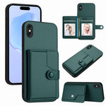 غطاء هاتف محفظة بطاقات بزر مع حماية RFID ضد السرقة، لهواتف iPhone 12 mini، iPhone 11 Pro Max، iPhone 11، iPhone 11 Pro، iPhone XS / X، iPhone XR، iPhone XS Max، iPhone 8 Plus / 7 Plus