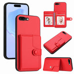 غطاء هاتف محفظة بطاقات بزر مع حماية RFID ضد السرقة، لهواتف iPhone 12 mini، iPhone 11 Pro Max، iPhone 11، iPhone 11 Pro، iPhone XS / X، iPhone XR، iPhone XS Max، iPhone 8 Plus / 7 Plus