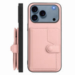 غطاء هاتف محفظة بطاقات بزر مع حماية RFID ضد السرقة، لهواتف iPhone 17 Pro Max، iPhone 17 Pro، iPhone 17، iPhone Air، iPhone 16 Pro Max، iPhone 16 Pro، iPhone 16 Plus، iPhone 16
