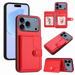 غطاء هاتف محفظة بطاقات بزر مع حماية RFID ضد السرقة، لهواتف iPhone 17 Pro Max، iPhone 17 Pro، iPhone 17، iPhone Air، iPhone 16 Pro Max، iPhone 16 Pro، iPhone 16 Plus، iPhone 16