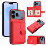 غطاء هاتف محفظة بطاقات بزر مع حماية RFID ضد السرقة، لهواتف iPhone 17 Pro Max، iPhone 17 Pro، iPhone 17، iPhone Air، iPhone 16 Pro Max، iPhone 16 Pro، iPhone 16 Plus، iPhone 16